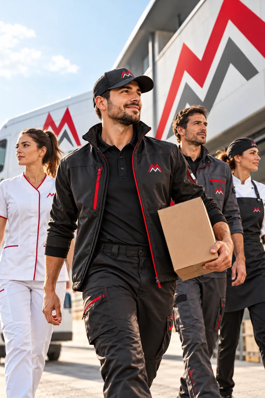 Team STILMAR con divise professionali coordinate e logo ricamato