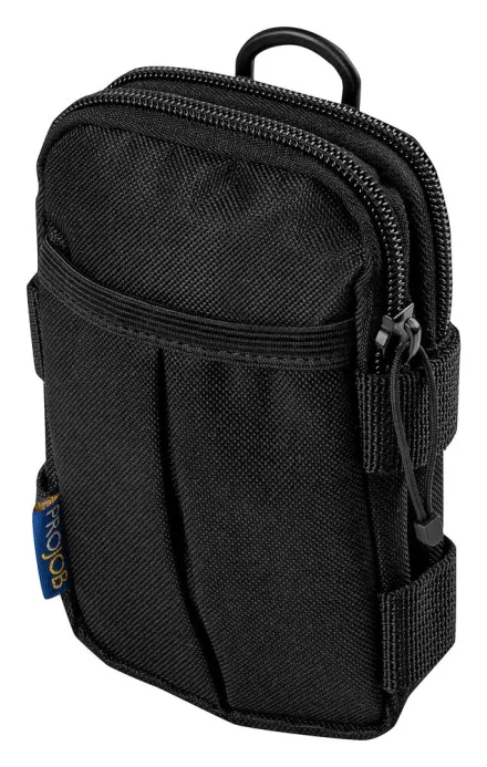 Borsa porta utensili ProJob 1006 — Borsa porta utensili per pantaloni con predisposizione MOLLE-system. Attacco universale per cintura. Tre tasche, due con zip. Dimensioni 16x10x3 cm.