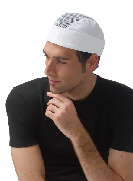 Bustina Tom con rete — Bustina Tom con rete Siggi, personalizzabile con ricamo. Settori: Chef e Cucina, Industria alimentare, Sala e Bar.