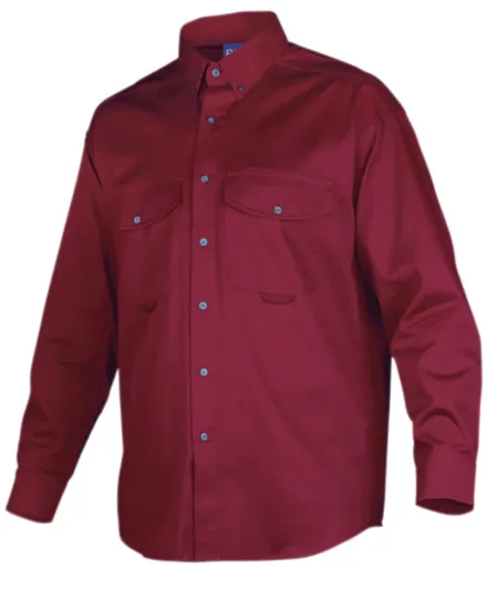 Camicia cotone ProJob 2219 — Camicia in twill di cotone manica lunga. Due tasche sul petto con bottoni. Asola porta penna. Polsini regolabili.