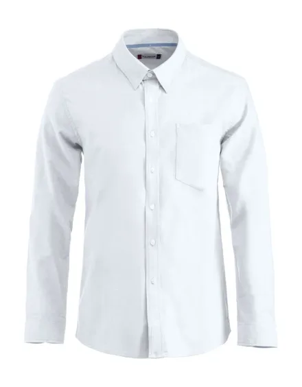 Camicia Oxford — Camicia manica lunga. Tessuto con trattamento easy-care. Versione uomo con taschino e colletto button-down nascosto. Polsini regolabili con bottoni.
