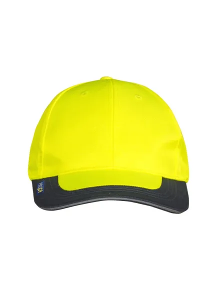 Cappellino alta visibilità ProJob 9013 — Cappellino alta visibilità 6 pannelli. Visiera pre-curvata. Regolazione in velcro catarinfrangente.