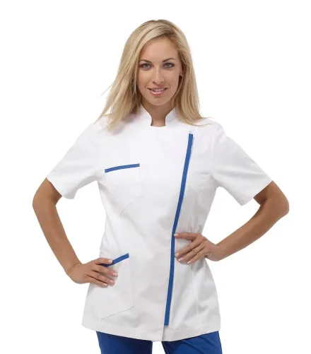 Casacca Loys donna manica corta — Casacca Loys donna manica corta Siggi, personalizzabile con ricamo. Settori: Centri estetici, Farmacie e Servizi, Infermieri e Assistenti, Studi dentistici, Studi medici e Strutture sanitarie.