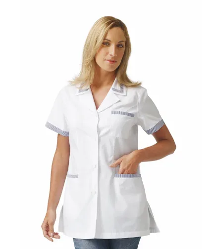 Casacca Silvia donna manica corta — Casacca Silvia donna manica corta Siggi, personalizzabile con ricamo. Settori: Negozi Commercio Servizi, Sala e Bar.