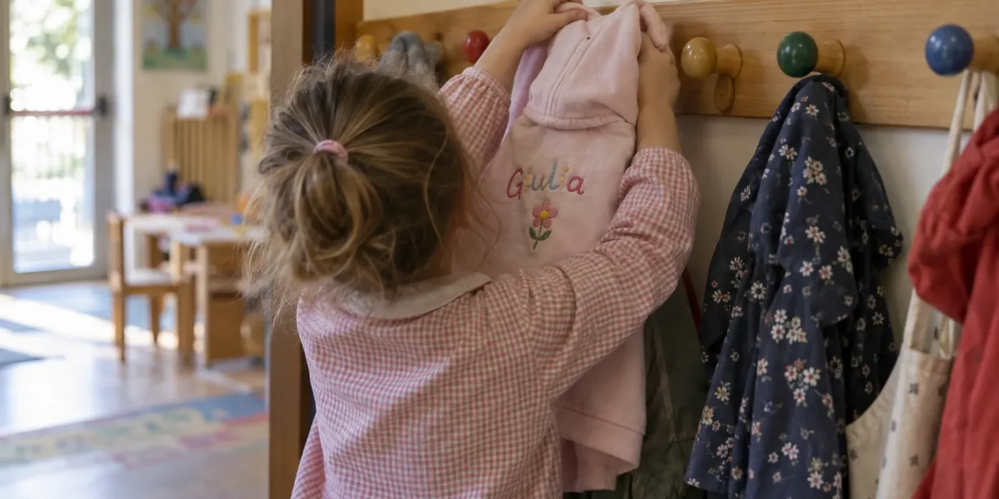 Nome ricamato per asilo, scuola, centri estivi e squadre