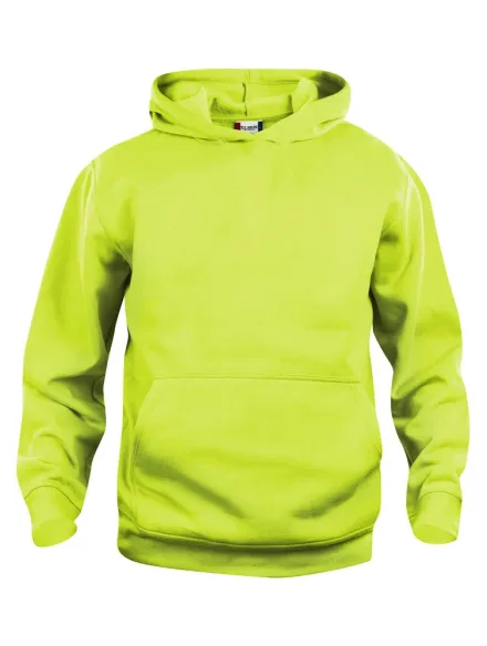 Felpa con cappuccio Basic bambino — Felpa bambino/ragazzo con cappuccio. Tessuto morbido stabilizzato adatto ai lavaggi intensivi. Finissaggio antipilling. Costine 1/1 elasticizzate. Cuciture ribattute. Nastrino collo in twill. Tascone a marsupio con soluzione per auricolari: elastico interno, anello passante e asola al collo.