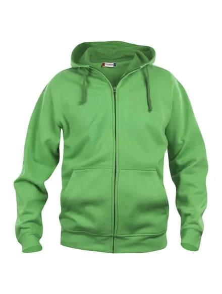 Felpa con cappuccio e zip Basic — Felpa full-zip con cappuccio. Tessuto morbido stabilizzato adatto ai lavaggi intensivi. Finissaggio antipilling. Costine 1/1 elasticizzate. Cuciture ribattute. Nastrino collo in twill. Laccioli piatti. Zip coperta tono su tono. Tasche frontali con soluzione per auricolari: elastico interno, anello p