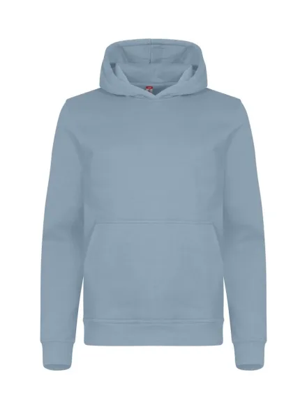 Felpa con cappuccio Miami bambino — Felpa bambino/ragazzo con cappuccio in cotone e poliestere riciclato. Tessuto morbido stabilizzato adatto ai lavaggi intensivi. Finissaggio antipilling. Costine 2/2 elasticizzate. Cuciture ribattute. Nastrino collo in twill. Cappuccio foderato. Tascone a marsupio. Etichetta facilmente removibile.