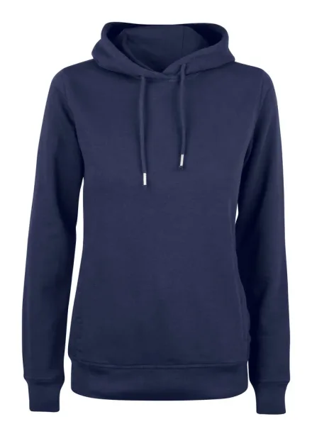 Felpa con cappuccio Premium OC donna in cotone organico — Felpa con cappuccio in Cotone Organico. Tessuto non garzato stabilizzato. Costine 1/1 elasticizzate. Cuciture ribattute. Parasudore in twill con loop. Tasche laterali con zip. Asole per auricolari.