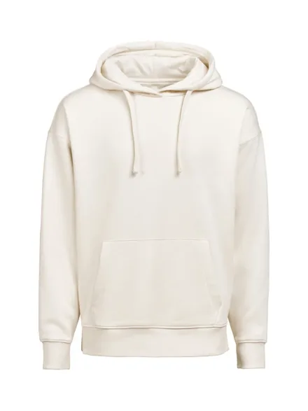 Felpa con cappuccio Untagged Movement loose fit unisex in cotone organico — Questa felpa unisex con cappuccio si presenta con una vestibilità modern over ed è realizzata in un mix di 80% cotone biologico e 20% poliestere riciclato. Il tessuto da 350 g/m² offre morbidezza e stabilità grazie al lavaggio enzimatico, ideale per un comfort che dura tutto il giorno. Cappuccio reg