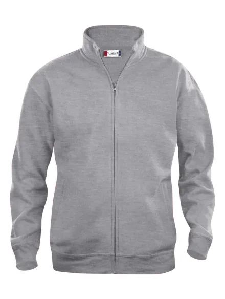 Felpa con zip Basic bambino — Felpa bambino/ragazzo cardigan. Tessuto morbido stabilizzato adatto a lavaggi intensivi. Finissaggio antipilling. Costine 1/1 elasticizzate. Cuciture ribattute. Nastrino collo in twill. Zip divisibile coperta tono su tono. Tasche frontali con zip coperte e soluzione per auricolari: elastico interno,