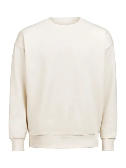 Felpa girocollo Untagged Movement loose fit unisex in cotone organico — Felpa unisex dalla vestibilità over per un look rilassato, realizzata in un mix di 80% cotone biologico e 20% poliestere riciclato. Con un tessuto resistente da 350 g/m², offre una sensazione di morbidezza e comfort. Colletto, polsini e orlo inferiore a coste 2x1. Tessuto stabilizzato con trattament