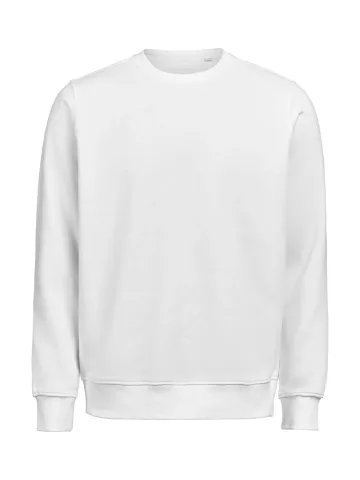 Felpa girocollo Untagged Movement regular fit unisex in cotone organico — Questa felpa girocollo unisex è realizzata in un mix di cotone biologico e poliestere riciclato, offrendo una vestibilità morbida e confortevole con un peso di 350 g/m². Colletto, polsini e orlo inferiore a costine 2x1. Tessuto stabilizzato con trattamento enzimatico.