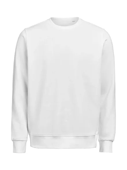 Felpa girocollo Untagged Movement regular fit unisex in cotone organico — Questa felpa girocollo unisex è realizzata in un mix di cotone biologico e poliestere riciclato, offrendo una vestibilità morbida e confortevole con un peso di 350 g/m². Colletto, polsini e orlo inferiore a costine 2x1. Tessuto stabilizzato con trattamento enzimatico.