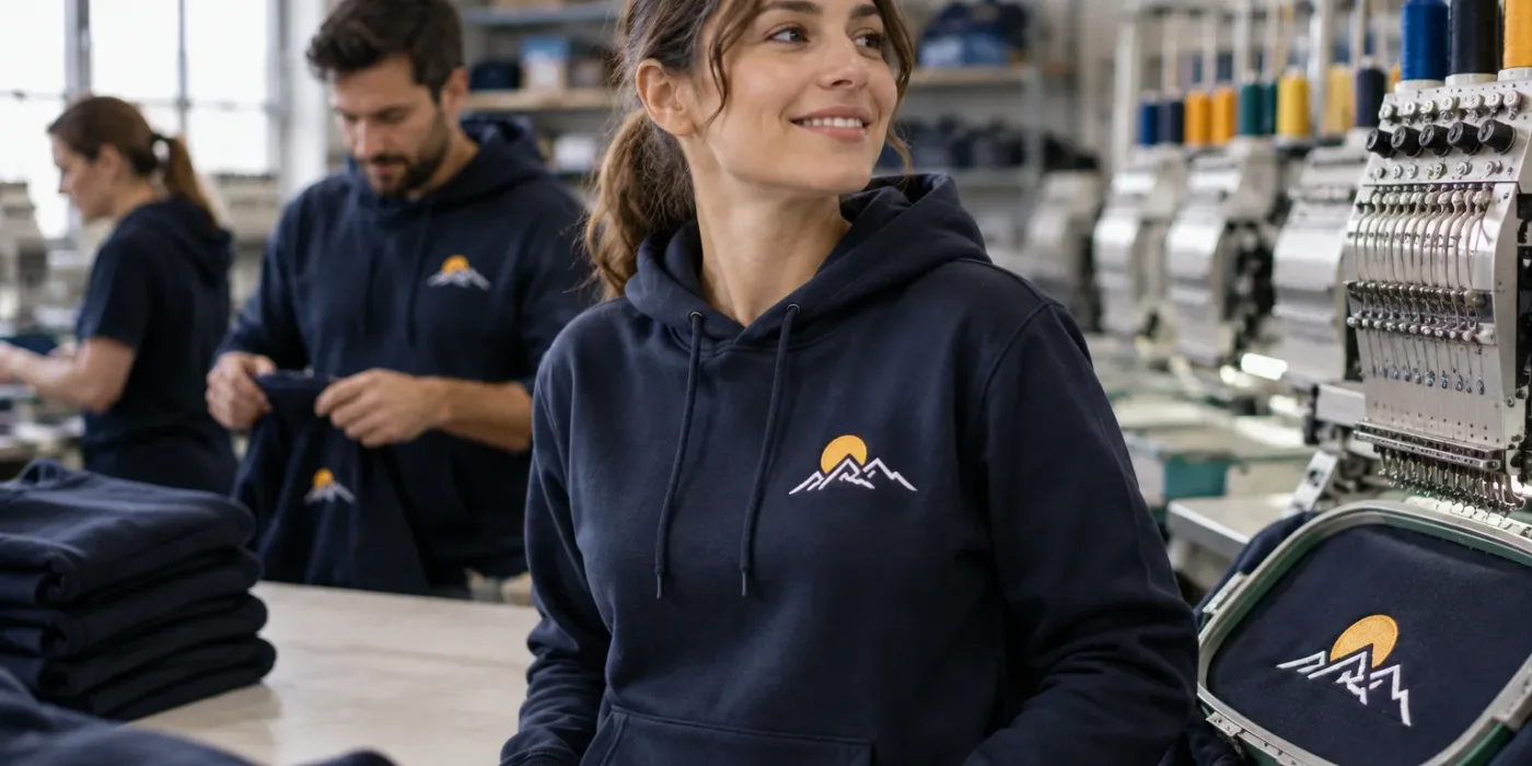 Felpe personalizzate con ricamo per lavoro, squadra e tempo libero