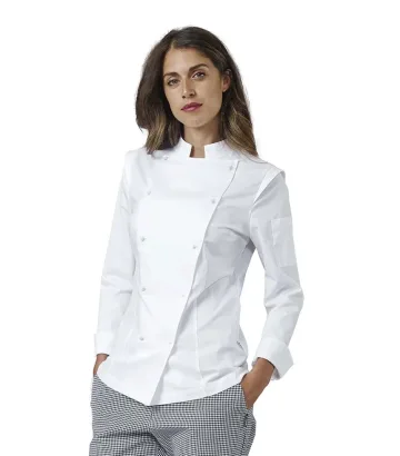 Giacca chef Dalila donna — Giacca chef Dalila donna Siggi, personalizzabile con ricamo. Settori: Chef e Cucina.