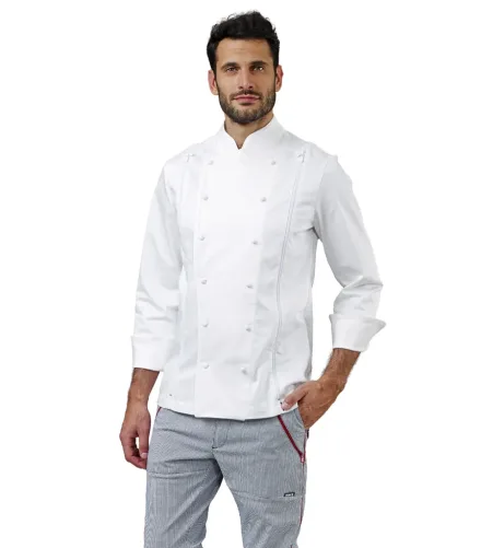 Giacca chef Trinity multisize — Giacca chef Trinity multisize Siggi, personalizzabile con ricamo. Settori: Chef e Cucina.