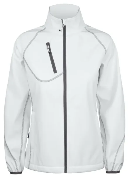Giacca softshell donna ProJob 2423 — Giacca full-zip donna. Tessuto tecnico in triplo strato, impermeabile e traspirante. Tasca interna. Vita e polsini regolabili.