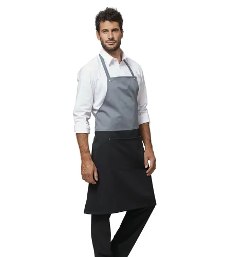 Grembiule Rocco con pettorina — Grembiule Rocco con pettorina Siggi, personalizzabile con ricamo. Settori: Negozi Commercio Servizi, Sala e Bar.