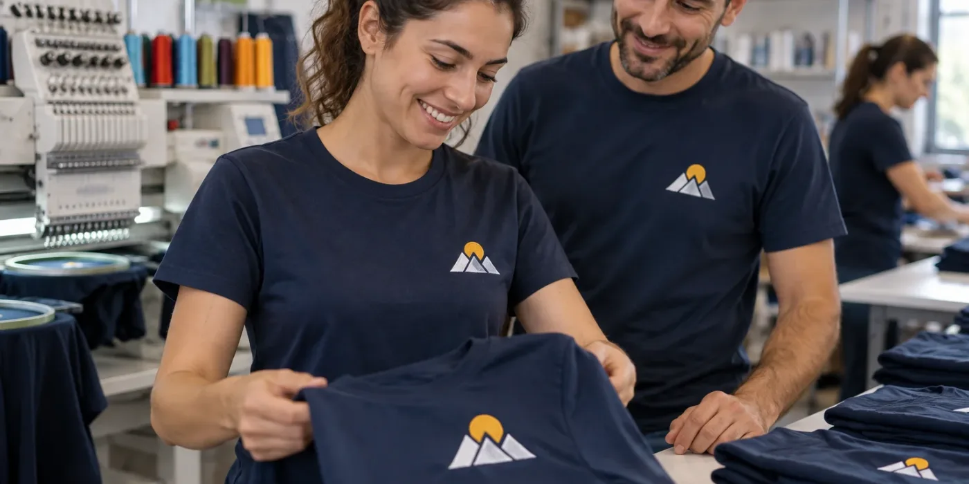Magliette personalizzate ricamo per lavoro, eventi e team