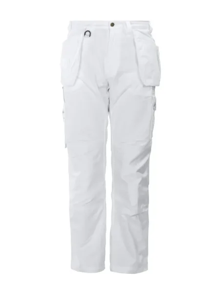 Pantaloni decoratore multitasche ProJob 5504 — Pantaloni per decoratore in cotone pesante con tasche flottanti. Scomparti e tasche porta attrezzi. Inserti elasticizzati. Rinforzi in Cordura® tono su tono.