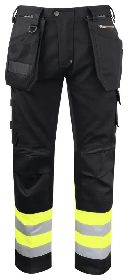 Pantaloni multitasche ProJob 6524 — Pantaloni multitasche. Tasche flottanti a scomparsa rinforzate in Cordura®. Tasche posteriori rinforzate. Scomparti porta attrezzi rinforzati. Tasca per smartphone. Ginocchia pre-sagomate in Kevlar con porta ginocchiere regolabili. Cavallo in tessuto elasticizzato. Protezione ergonomica in vita. Ins