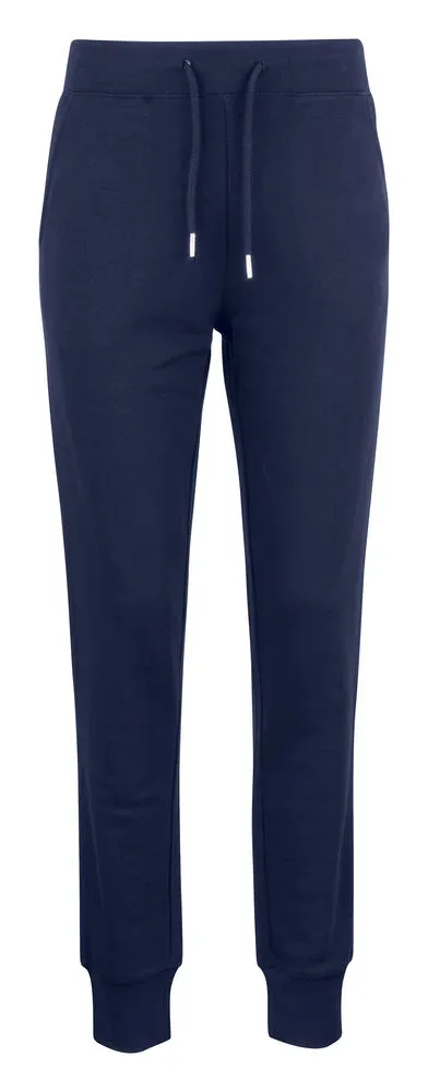 Pantaloni Premium OC donna in cotone organico — Pantaloni jogging in Cotone Organico. Tessuto non garzato stabilizzato. Tasche laterali e taschino posteriore con cerniera YKK. Elastico alto in vita con coulisse regolabile. Costine 1/1 elasticizzate alle caviglie.