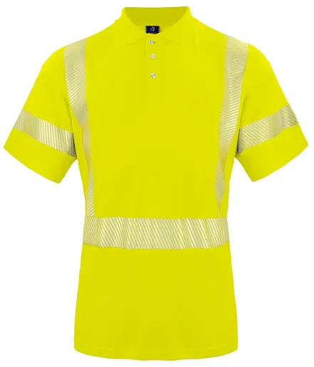 Polo alta visibilità piquet EN ISO 20471 classe 3/2 ProJob 6015 — Polo piquet alta visibilità in tessuto doppiato. Poliestere misto cotone. Inserti rifrangenti 3M.