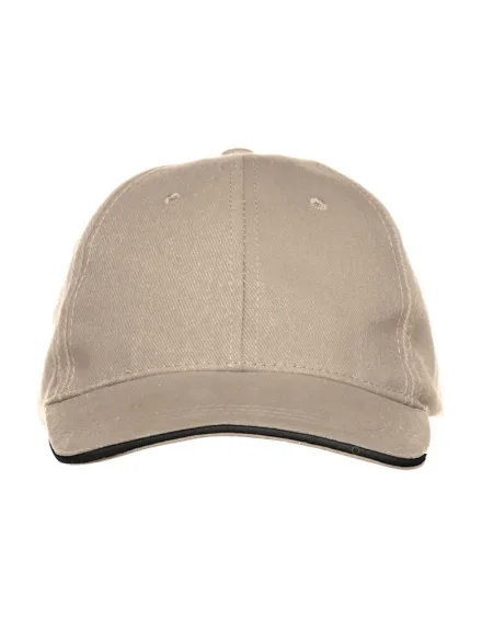 Polo Davis bambino — Cappellino bambino/ragazzo 6 pannelli. Sandwich a contrasto. Chiusura con cinturino regolabile in tessuto e fibbia in ottone.
