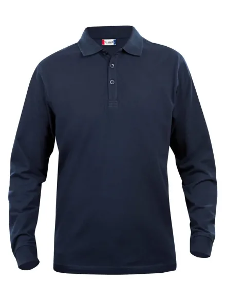Polo manica lunga Basic bambino — Polo piquet bambino/ragazzo manica lunga. Due bottoni tono su tono. Nastrino parasudore. Polsini in costina elasticizzata. Spacchetti laterali.