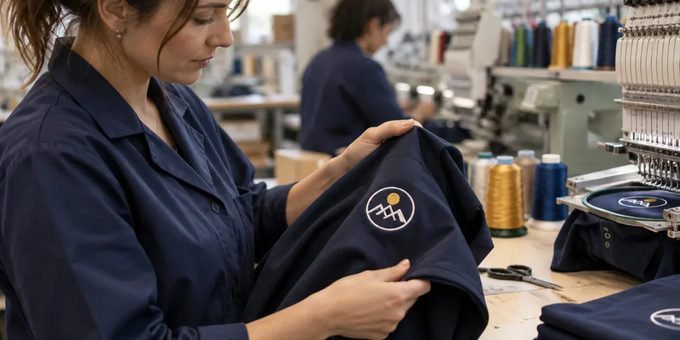 Ricamo su tessuto, come lo facciamo in laboratorio