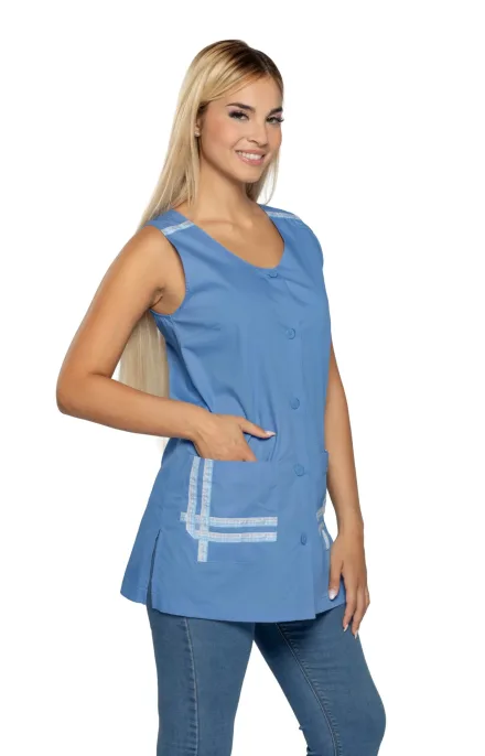 Scamiciato Lizzy donna — Scamiciato Lizzy donna Siggi, personalizzabile con ricamo. Settori: Centri estetici, Negozi Commercio Servizi, Sala e Bar, Wellness e Spa.