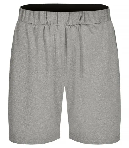 Shorts Basic bambino — Pantaloncini tecnici bambino/ragazzo. Girovita elasticizzato e coulisse regolabile. Cuciture laterali. Tintura ecologica Spun-Dyed. Due tasche laterali.