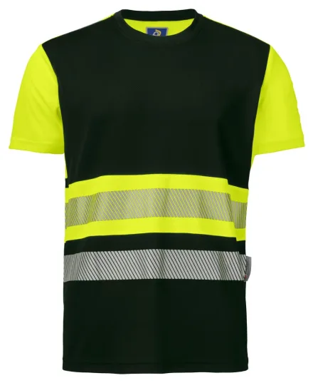 T-shirt alta visibilità EN ISO 20471 classe 1 ProJob 6020 — T-shirt girocollo alta visibilità in tessuto tecnico traspirante.