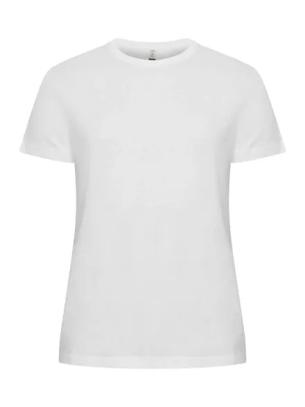 T-shirt Classic OC donna in cotone organico — T-shirt in Cotone Organico. Tessuto pre-ristretto con trattamento enzimatico. Nastrino parasudore. Colletto elasticizzato e rinforzato. Struttura tubolare indeformabile per uomo. Versione donna sciancrata con cuciture laterali.