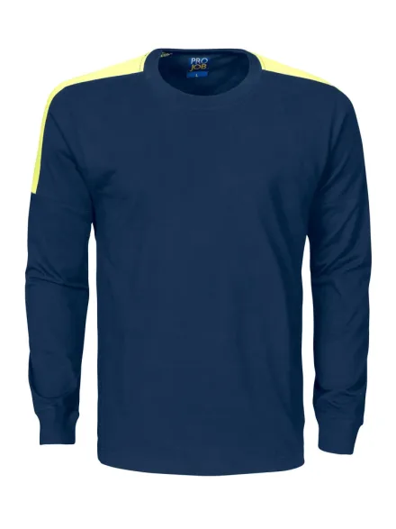 T-shirt manica lunga ProJob 2020 — T-shirt in cotone manica lunga con inserti fluorescenti.