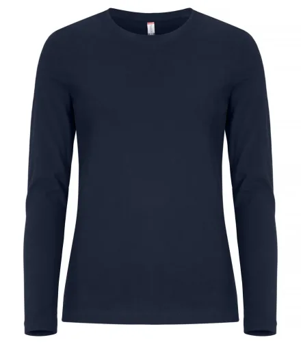 T-shirt Premium Fashion manica lunga donna — T-shirt manica lunga in cotone pettinato. Tessuto jersey premium stabilizzato con trattamento enzimatico. Nastrino parasudore. Colletto elasticizzato ribattuto. Cuciture laterali. Vestibilità slim-fit.