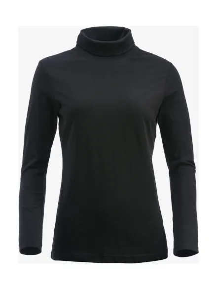 Top Ezel donna — Maglia donna dolcevita. Tessuto jersey pettinato. Collo elasticizzato. Cuciture laterali. Vestibilità slim-fit.